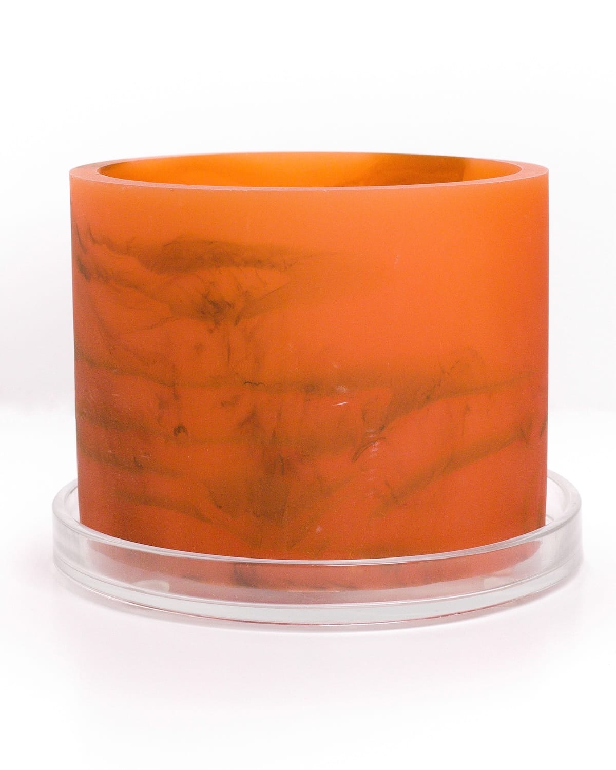 orange brown handmade resin plant pot 6 inch indoor planter with drainage