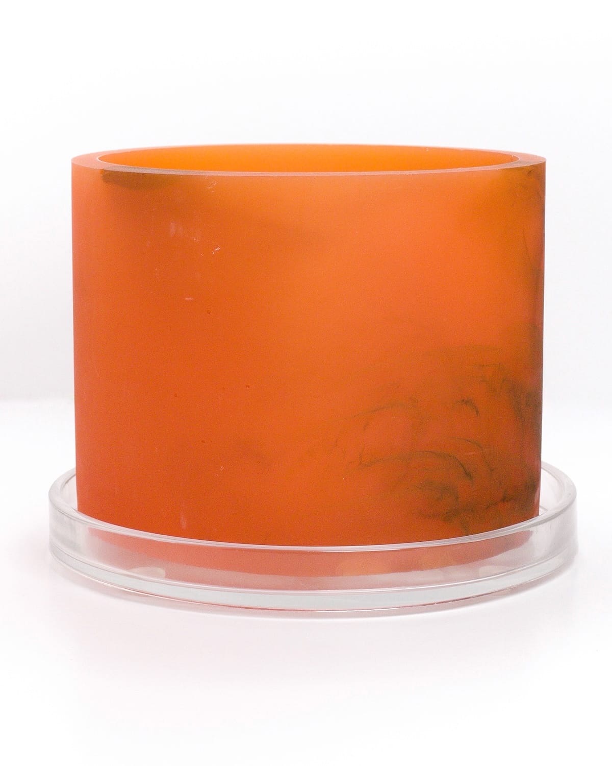 orange brown handmade resin plant pot 6 inch indoor planter with drainage