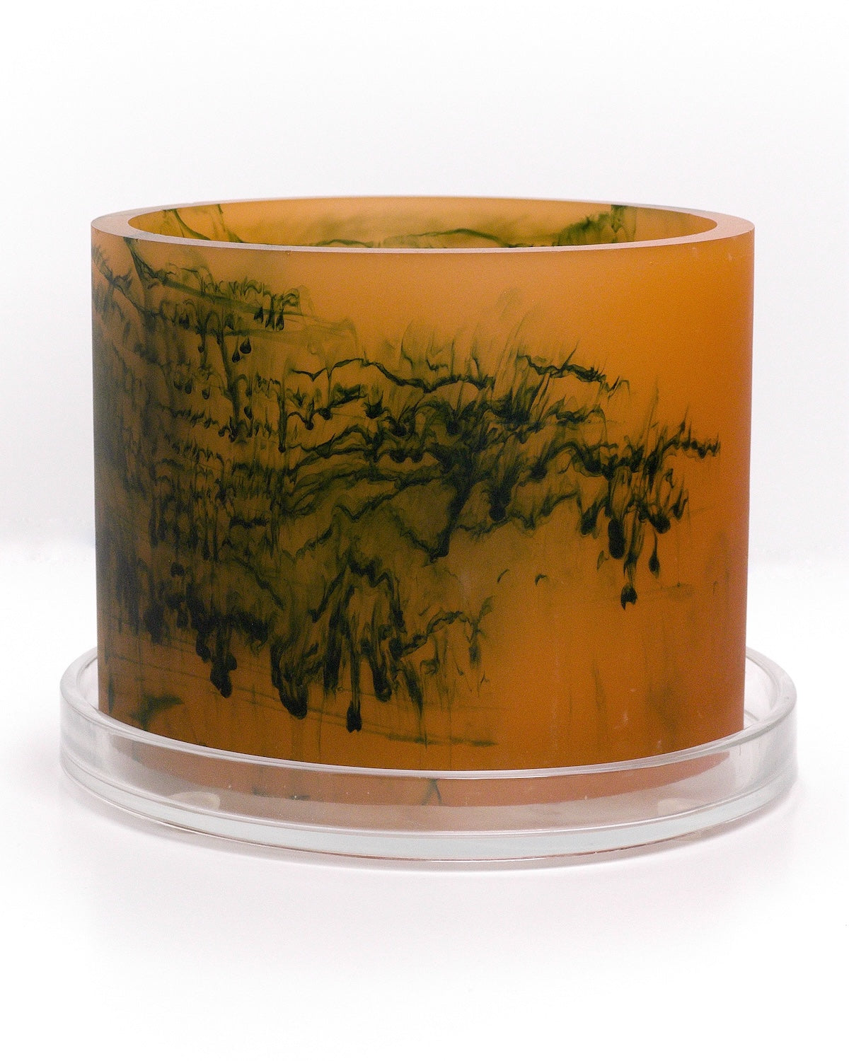 orange dark green handmade resin plant pot 6 inch indoor planter with drainage