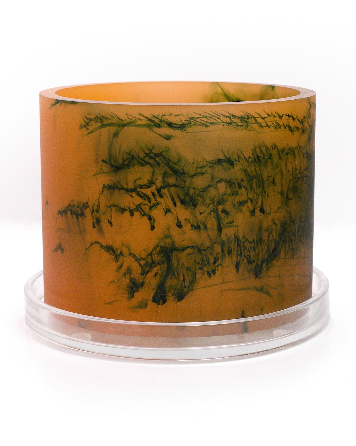 orange dark green handmade resin plant pot 6 inch indoor planter with drainage