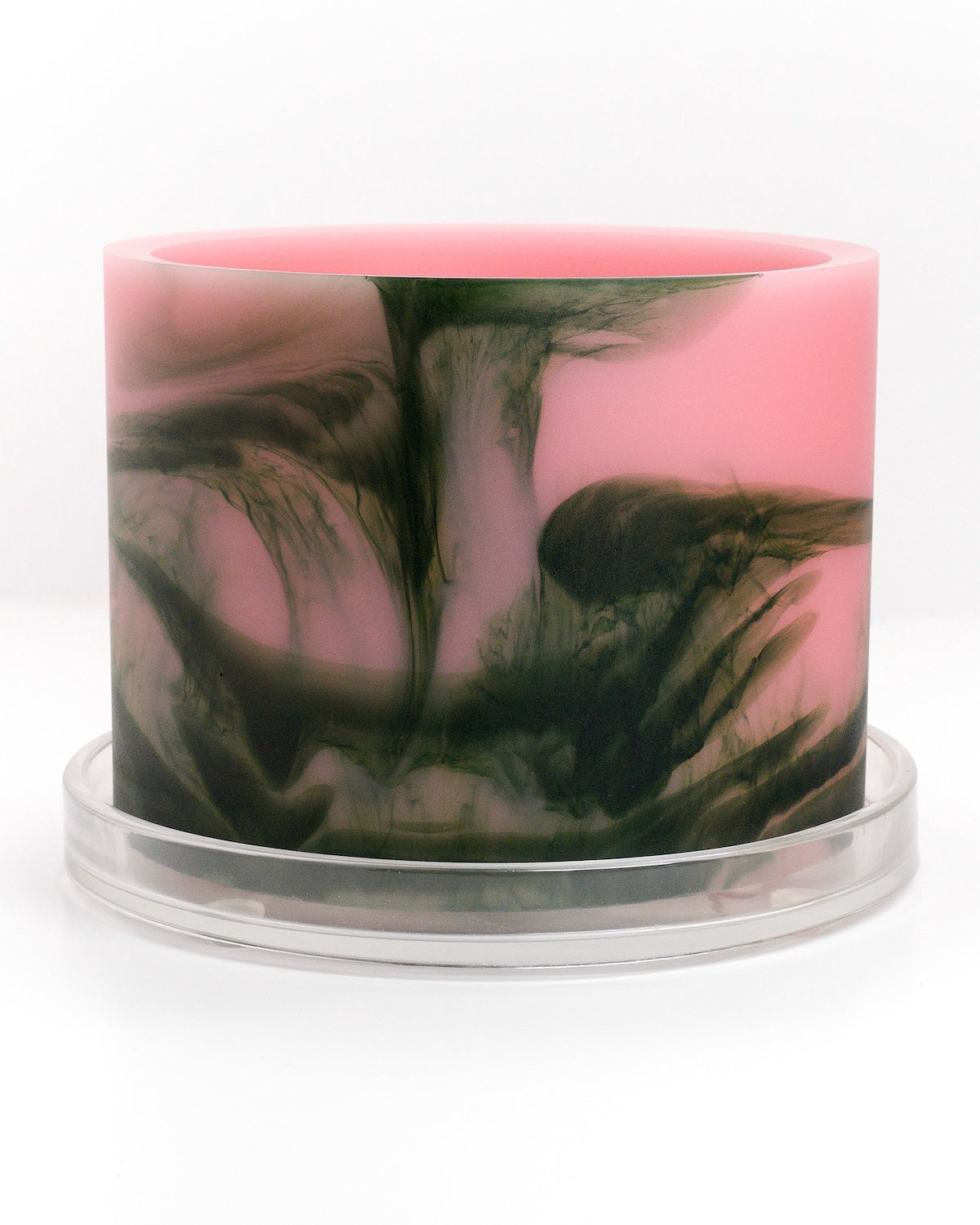 pastel pink forest green handmade resin plant pot 6 inch indoor planter with drainage