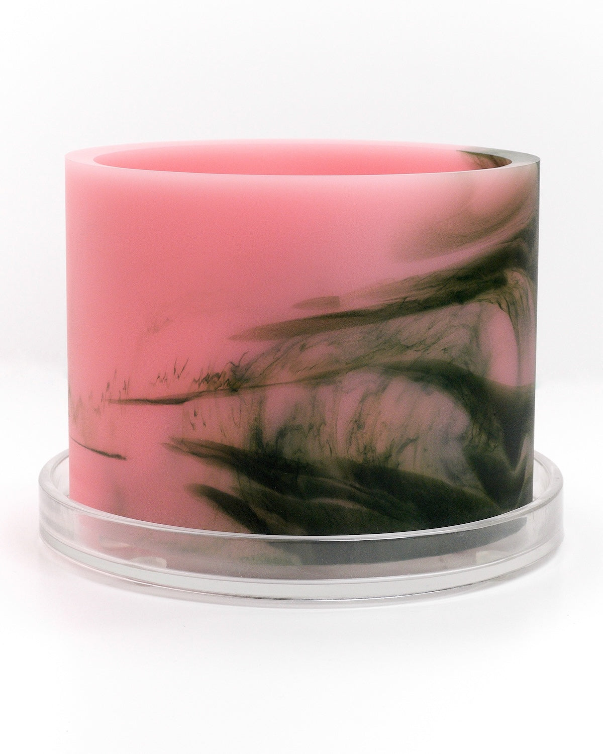 pastel pink forest green handmade resin plant pot 6 inch indoor planter with drainage