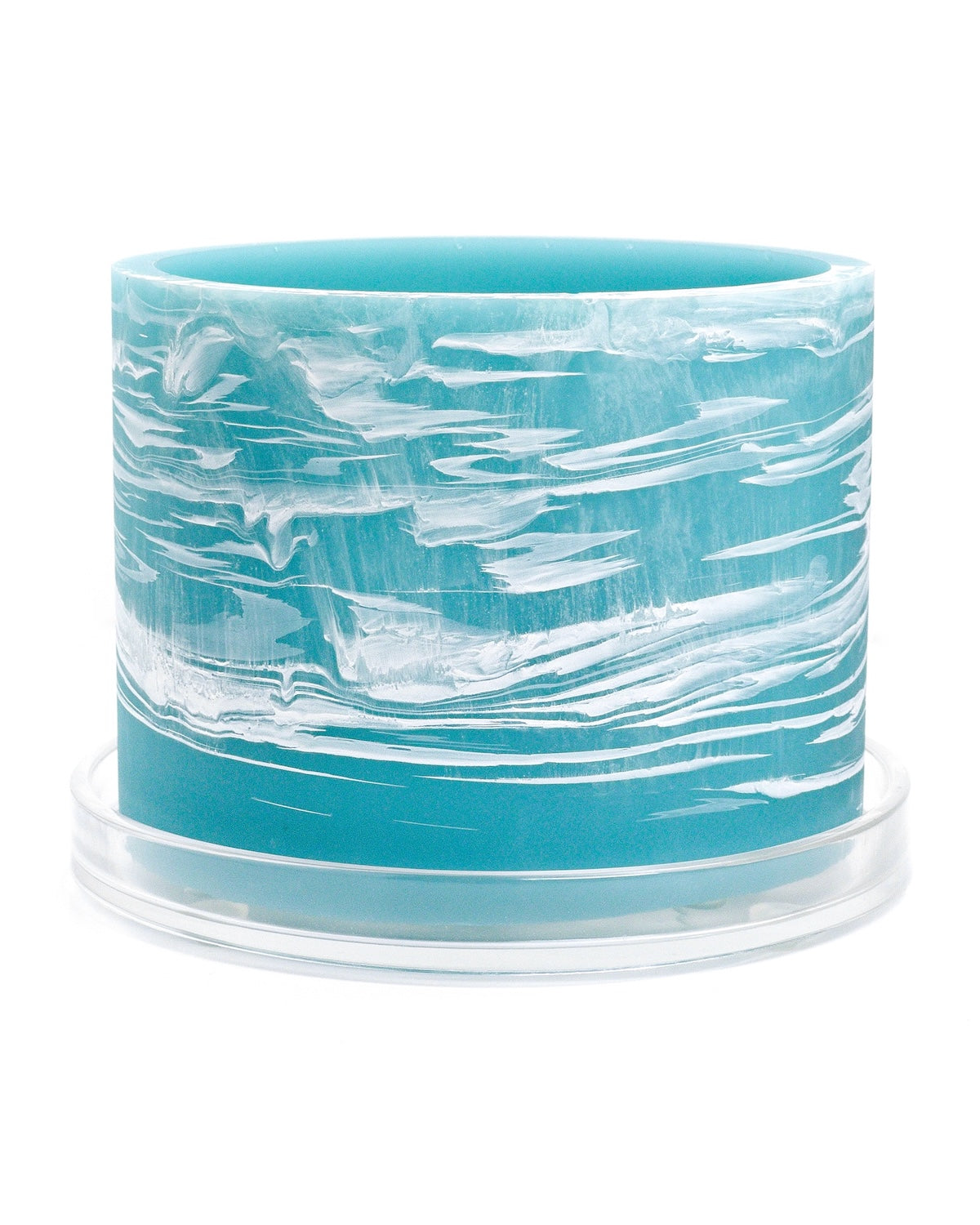 teal indoor plant pots Powder Blue & White Resin Planter - 6 Inch Handmade Plant Pot