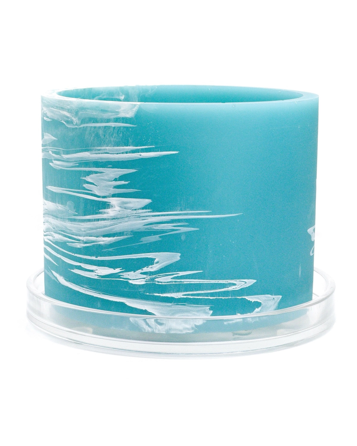 powder blue white handmade resin plant pot 6 inch indoor planter with drainage