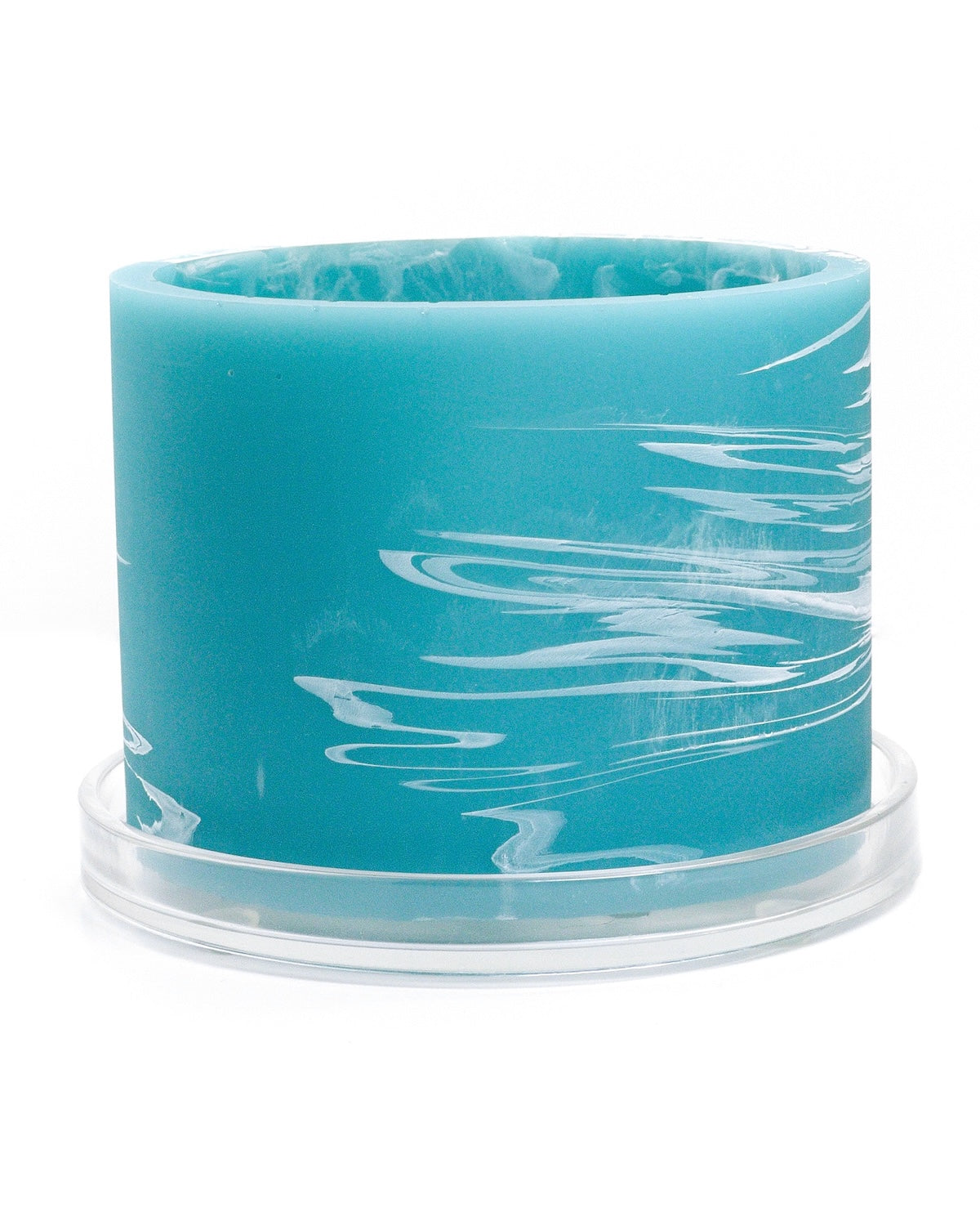 powder blue white handmade resin plant pot 6 inch indoor planter with drainage