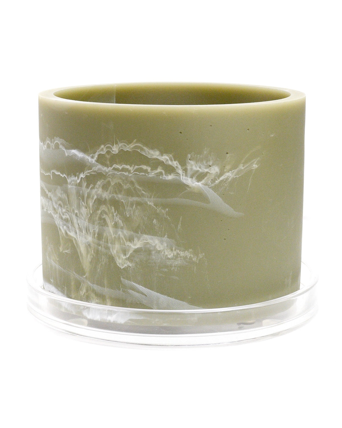 sage green white handmade resin plant pot 6 inch indoor planter with drainage