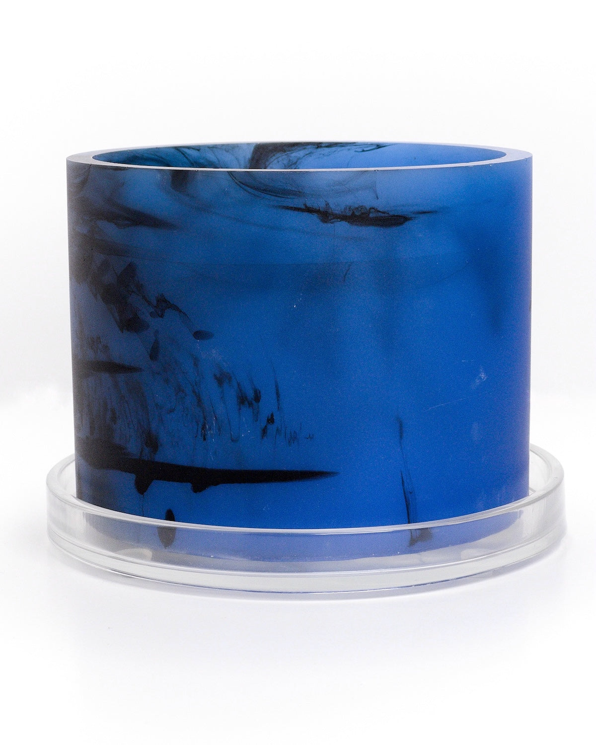 sapphire blue black handmade resin plant pot 6 inch indoor planter with drainage