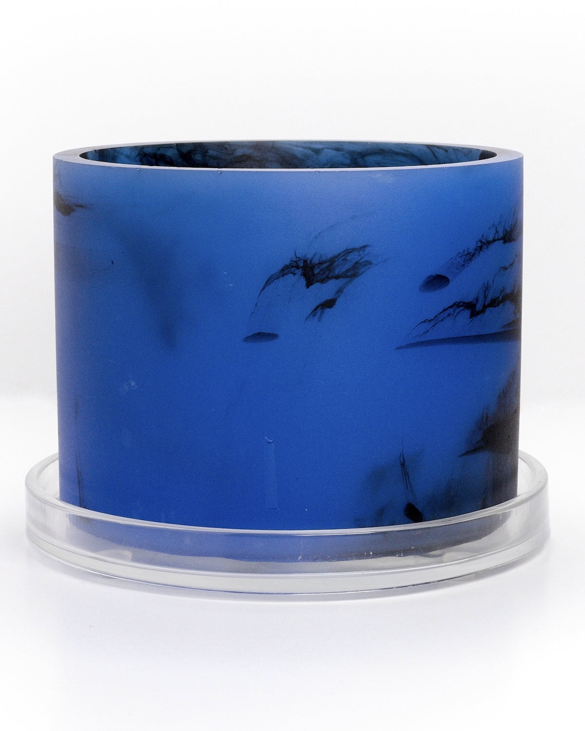 sapphire blue black handmade resin plant pot 6 inch indoor planter with drainage