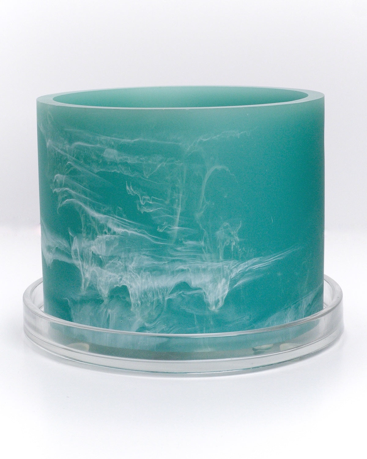 sky blue white handmade resin plant pot 6 inch indoor planter with drainage