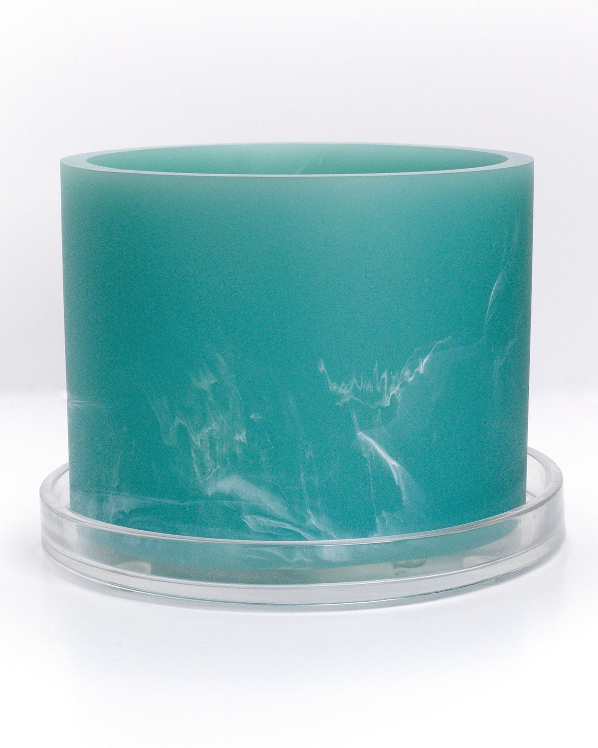 sky blue white handmade resin plant pot 6 inch indoor planter with drainage