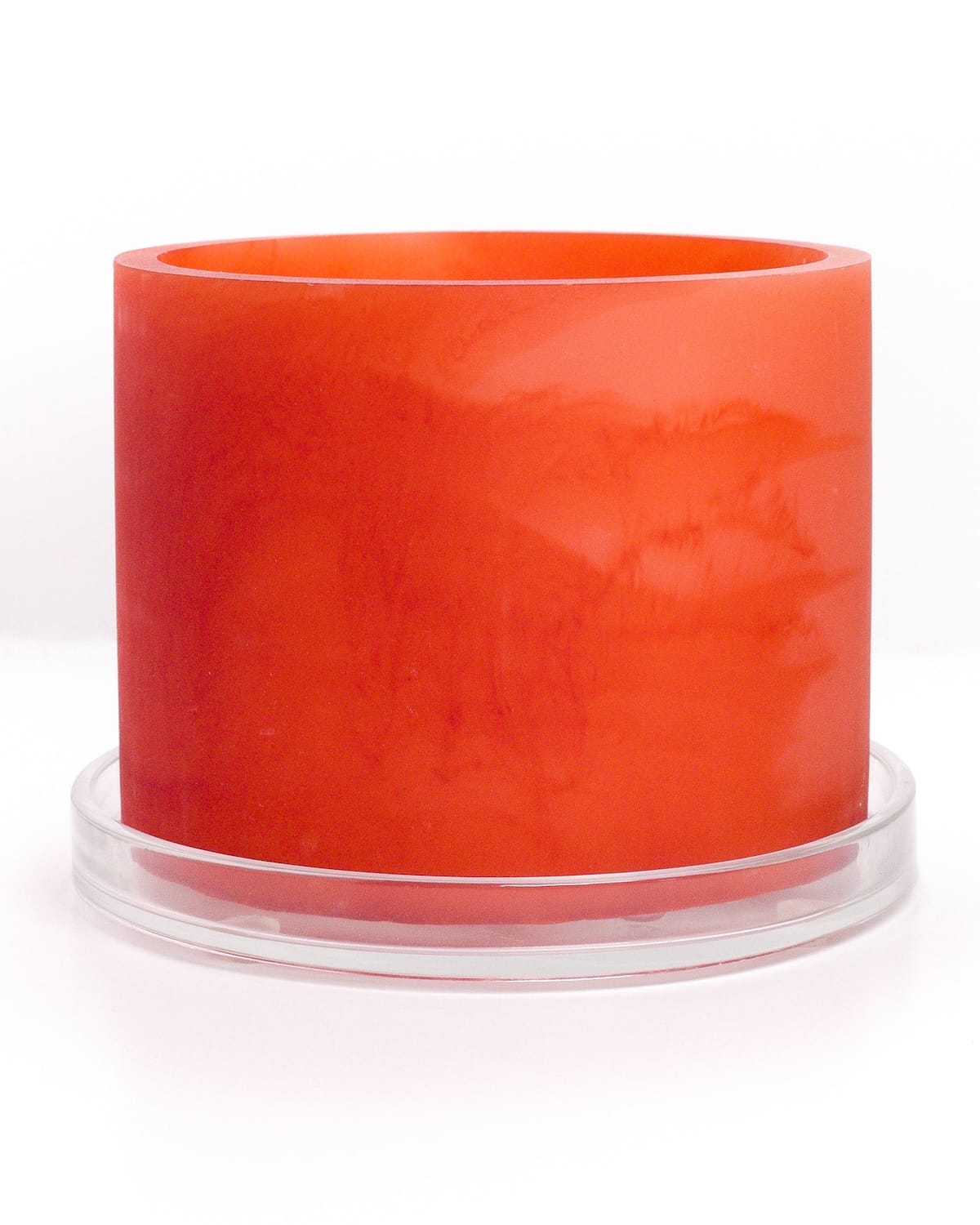 vermillion orange monochromatic handmade resin plant pot 6 inch indoor planter with drainage