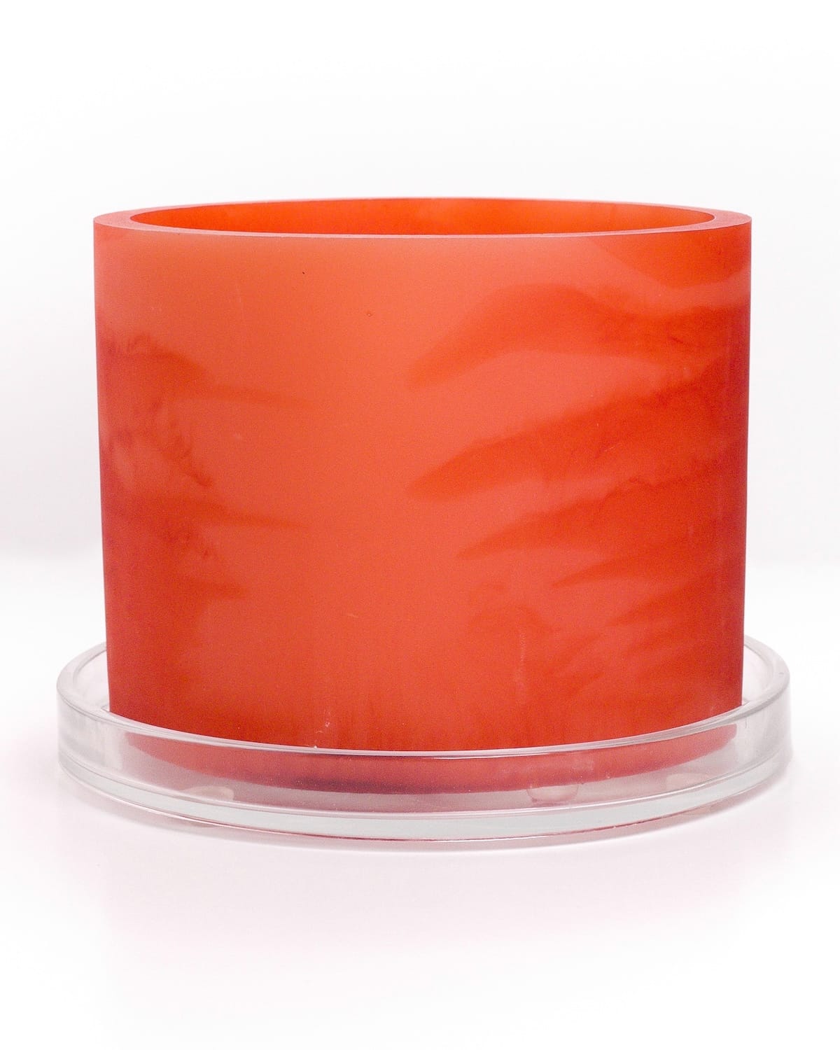 vermillion orange monochromatic handmade resin plant pot 6 inch indoor planter with drainage