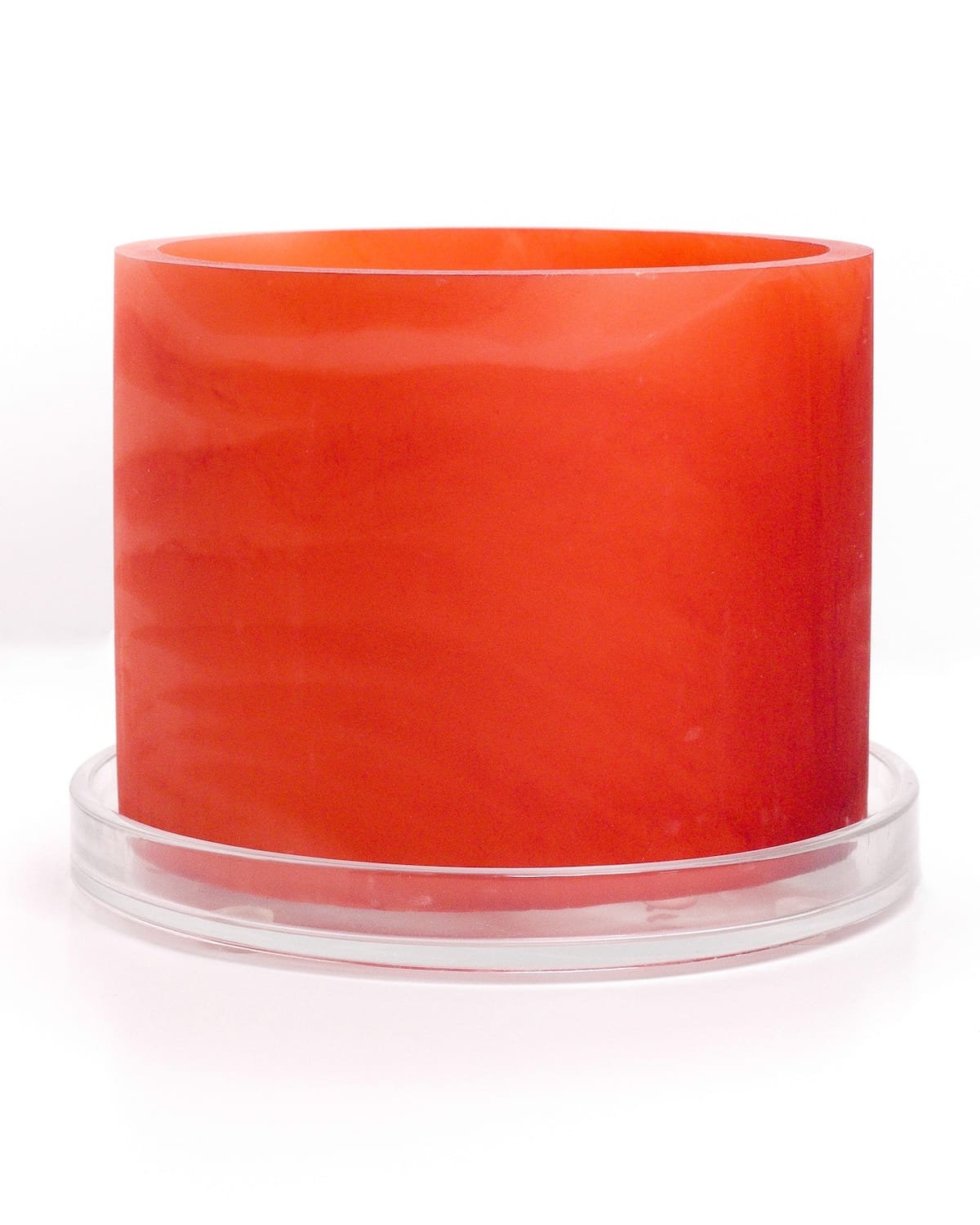 vermillion orange monochromatic handmade resin plant pot 6 inch indoor planter with drainage