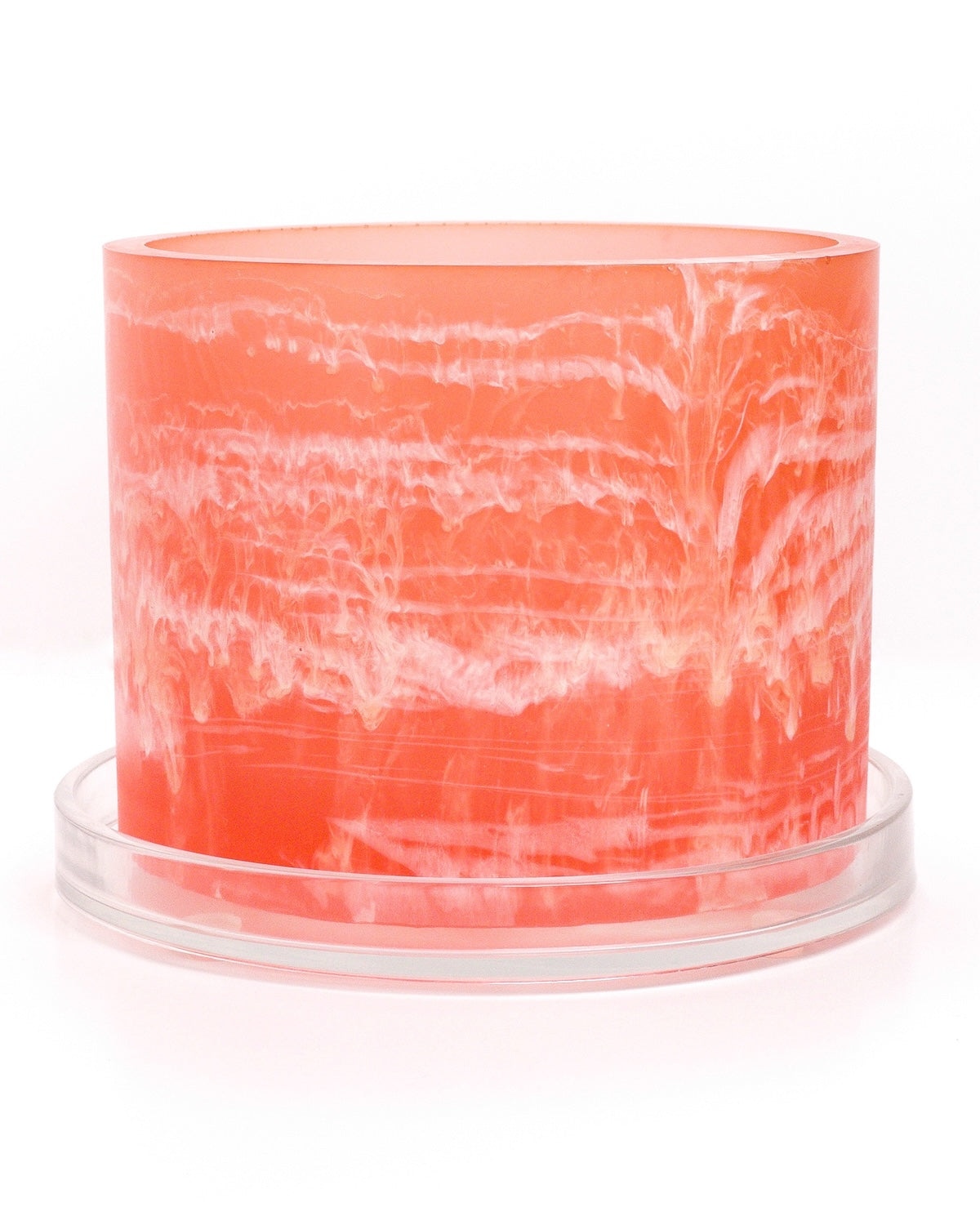 red planter indoor Watermelon Red & White Resin Planter - 6 Inch Handmade Plant Pot