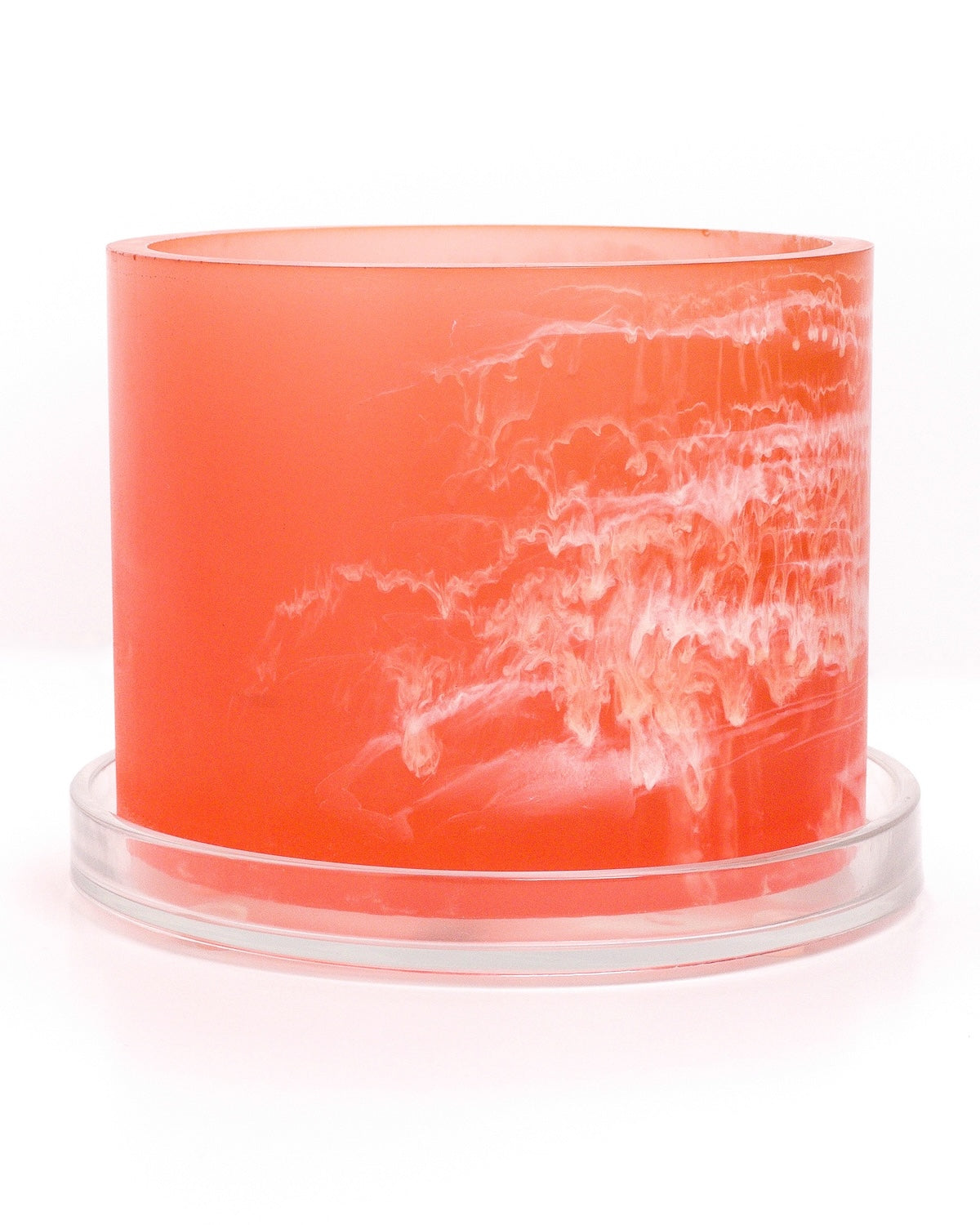 watermelon red white handmade resin plant pot 6 inch indoor planter with drainage