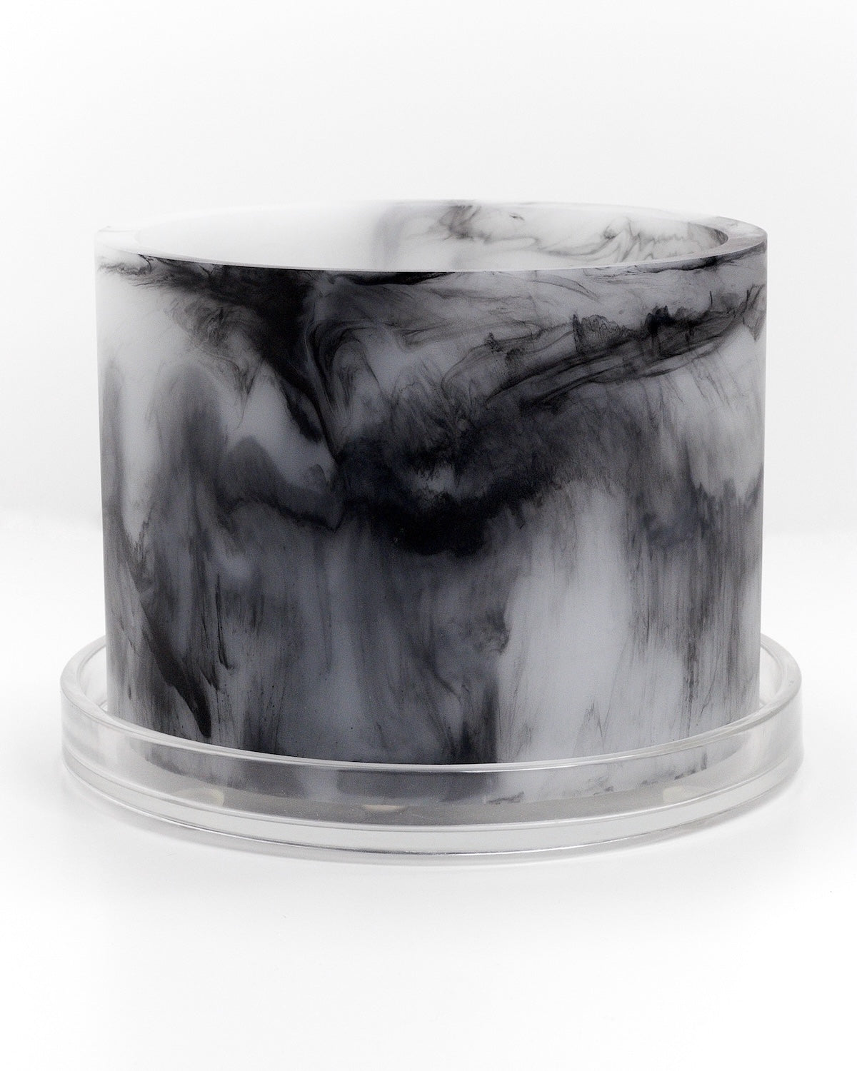 white black handmade resin plant pot 6 inch indoor planter with drainage