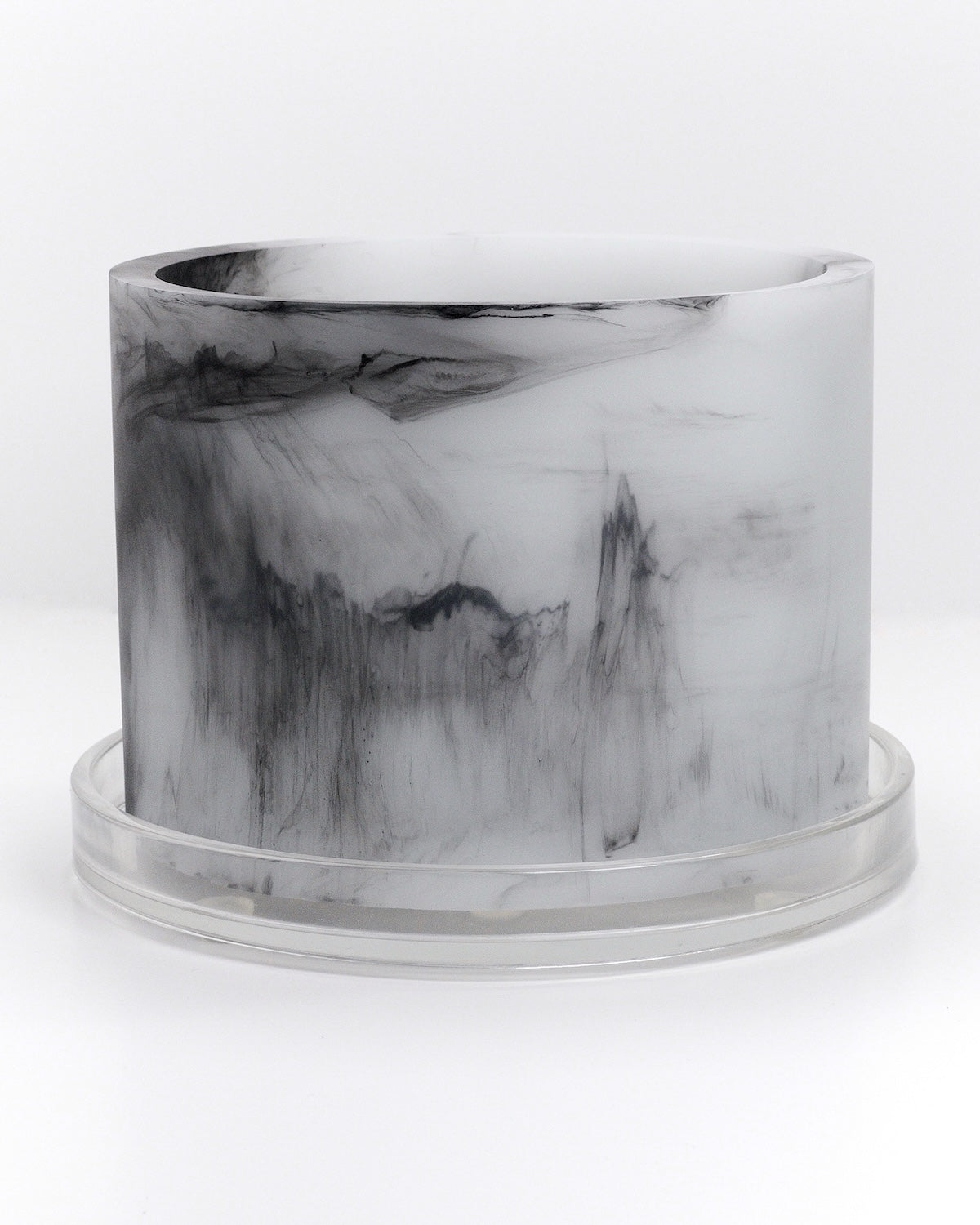 white black handmade resin plant pot 6 inch indoor planter with drainage