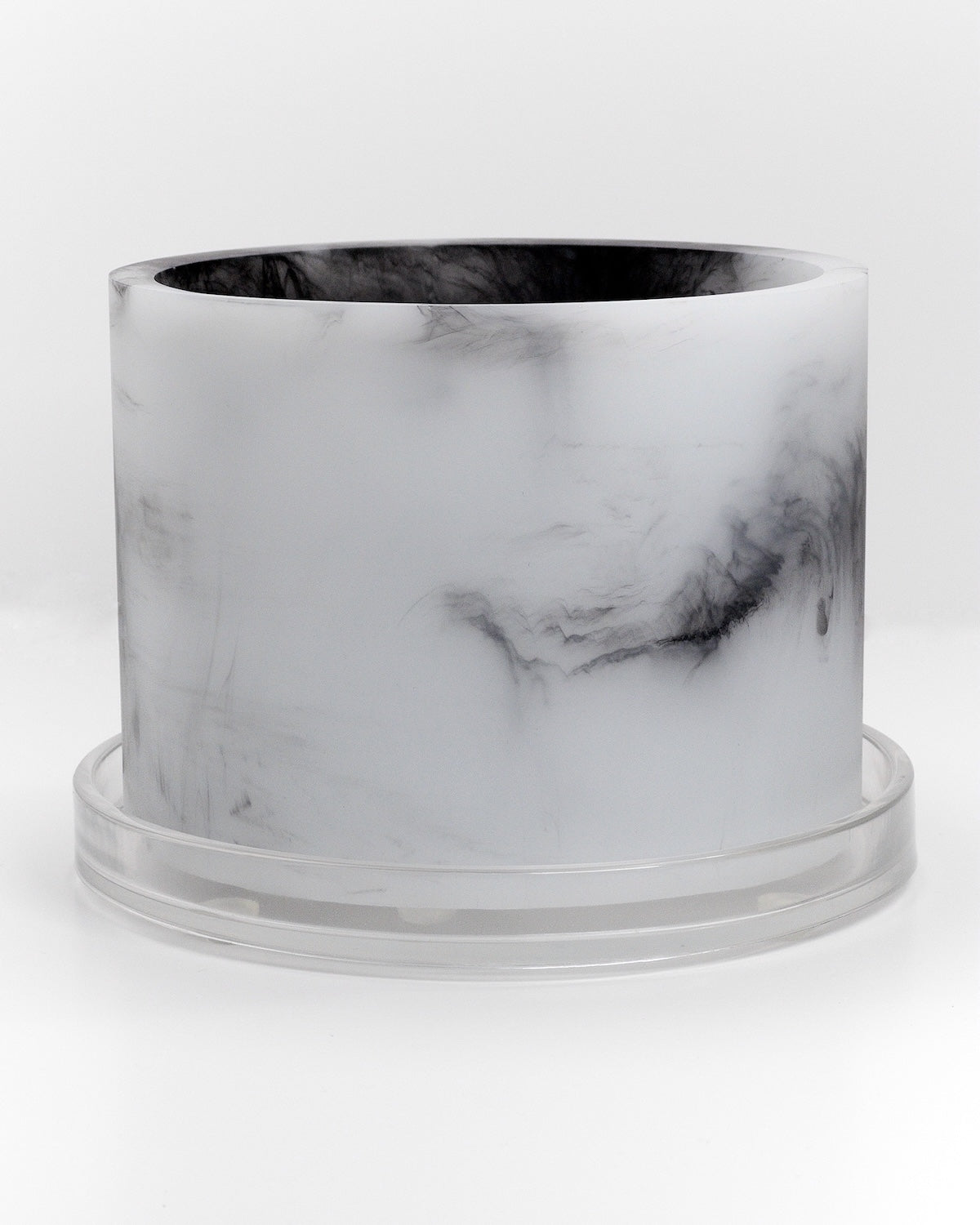 white black handmade resin plant pot 6 inch indoor planter with drainage