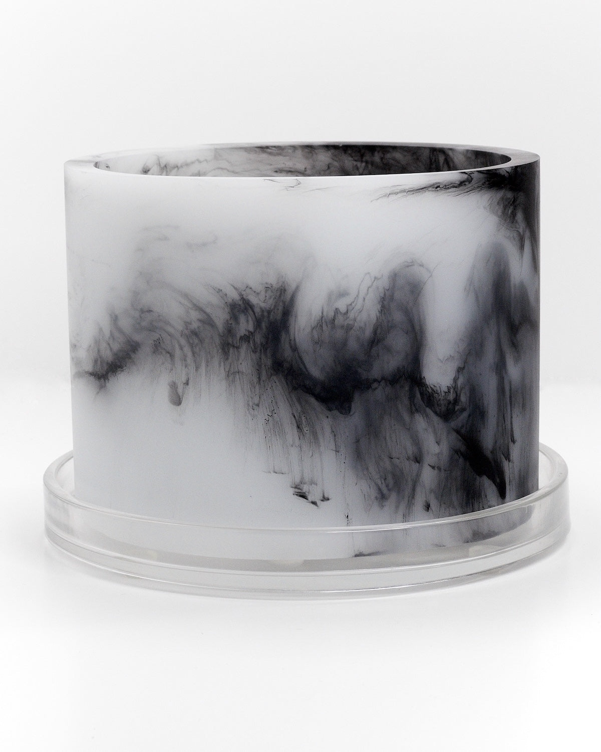 white black handmade resin plant pot 6 inch indoor planter with drainage