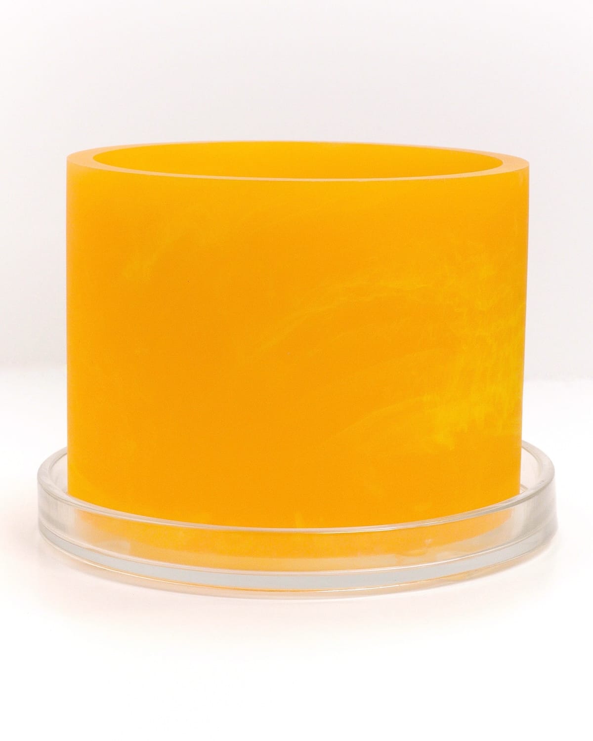 yellow monochromatic handmade resin plant pot 6 inch indoor planter with drainage