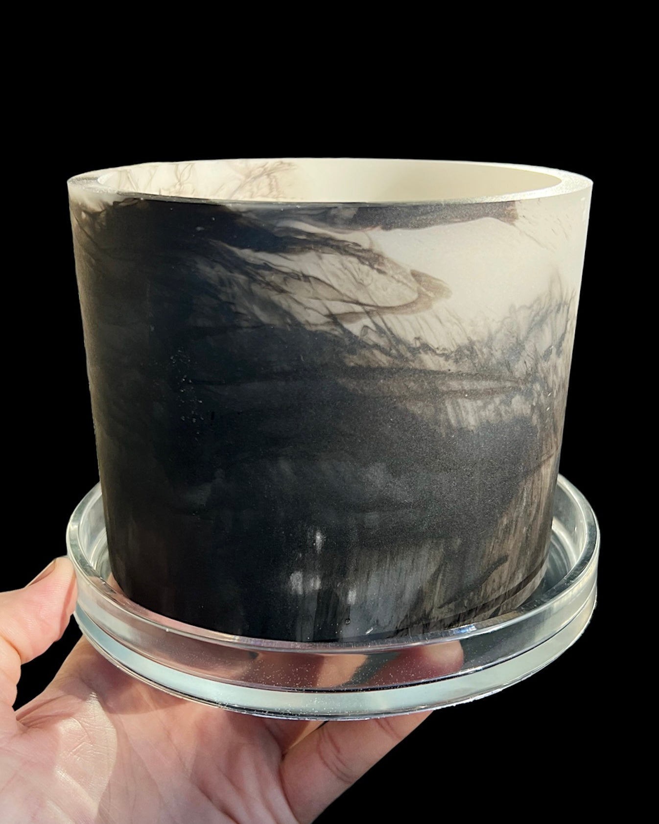 handmade resin plant pot 6 inch indoor planter with drainage