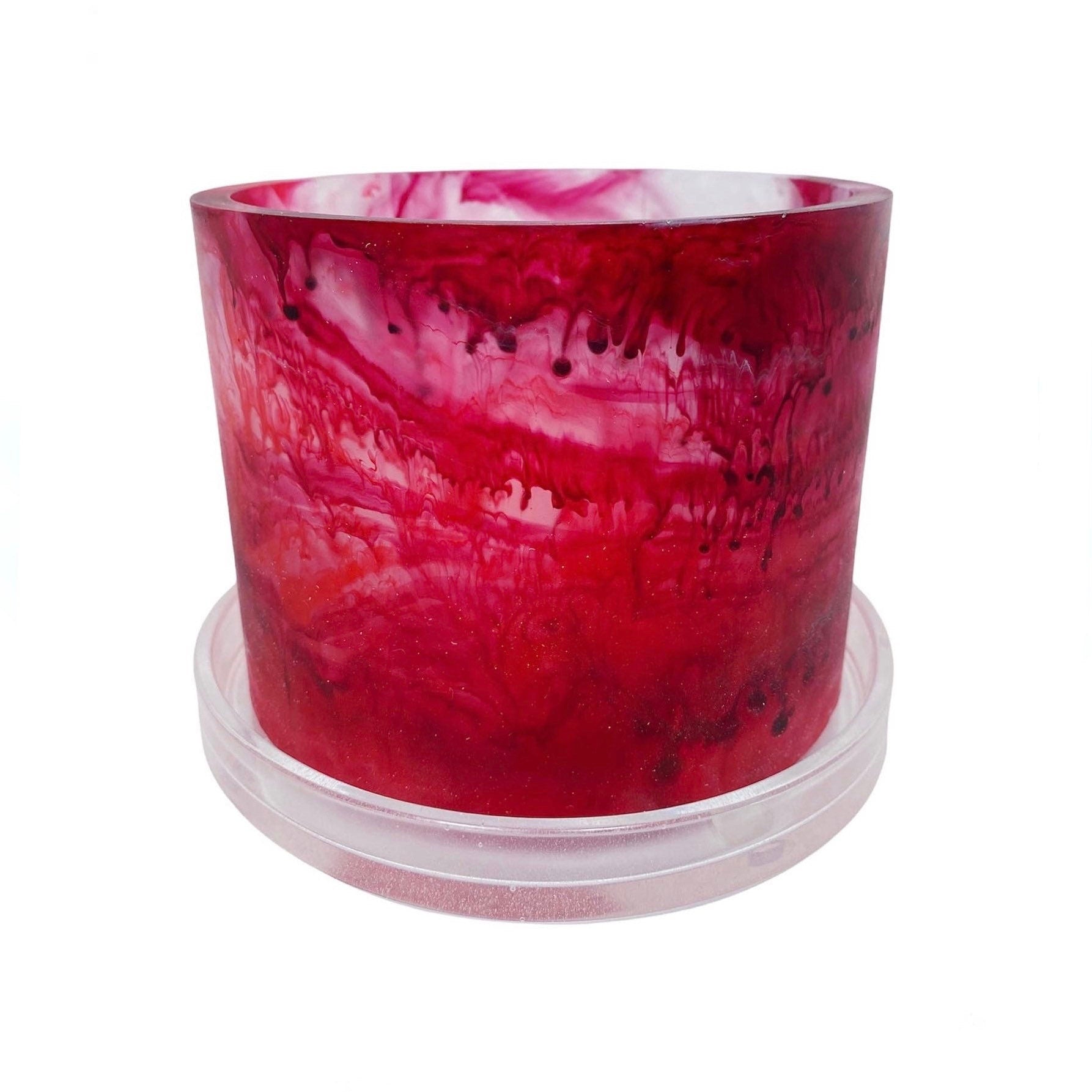 white red handmade resin plant pot 6 inch indoor planter with drainage
