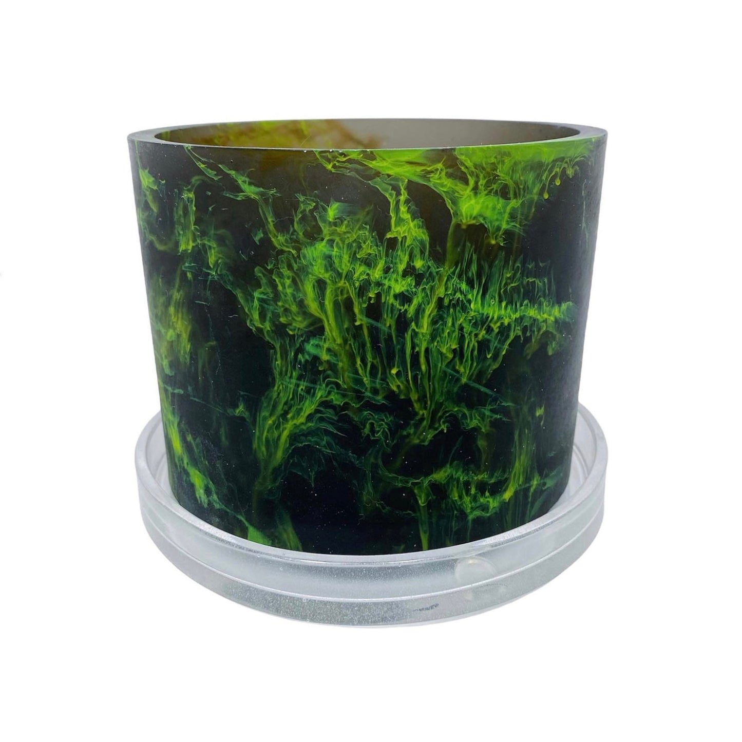yellow black handmade resin plant pot 6 inch indoor planter with drainage