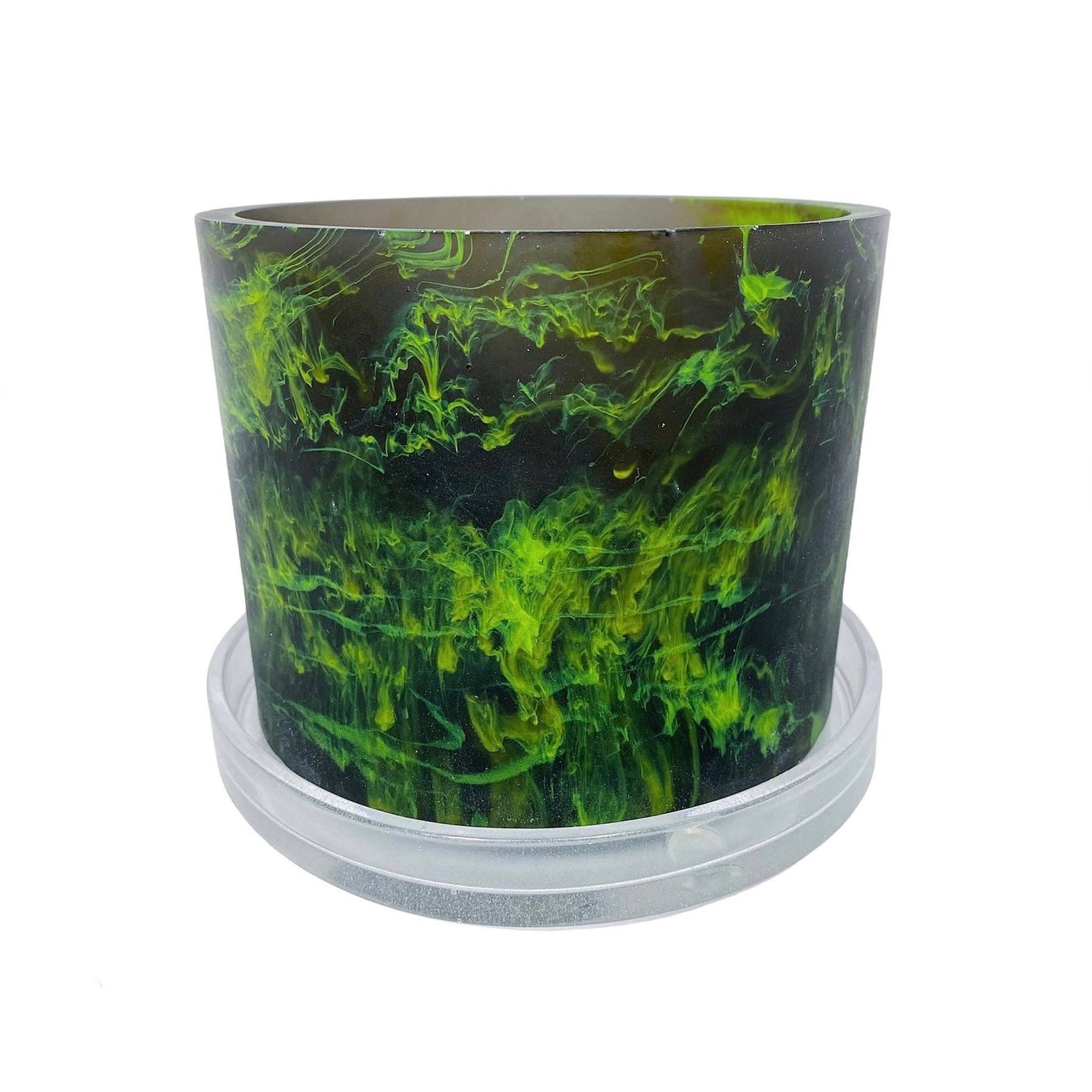 Plant Pot - Black | Florescent Yellow Rorschach
