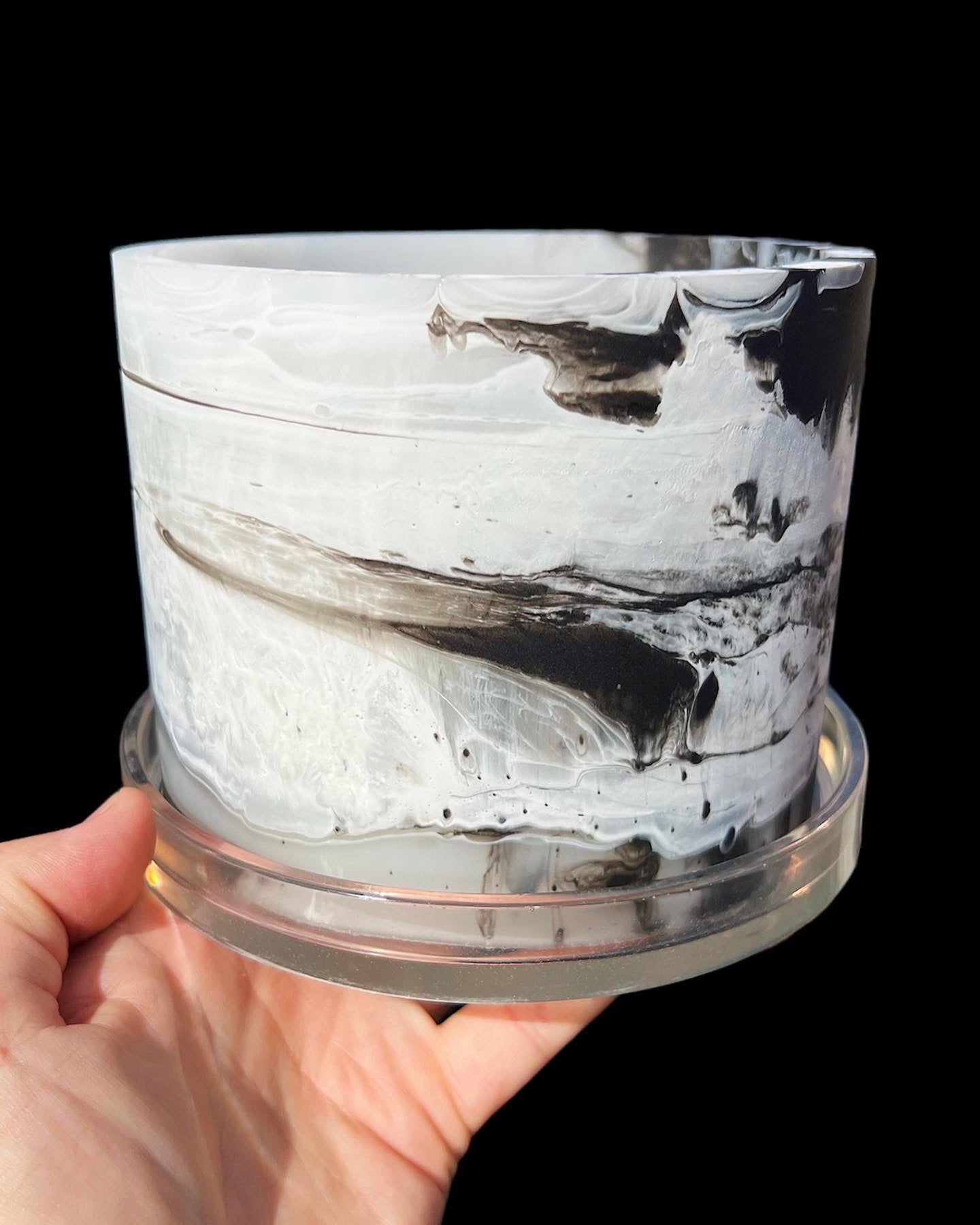 handmade resin plant pot 6 inch indoor planter with drainage