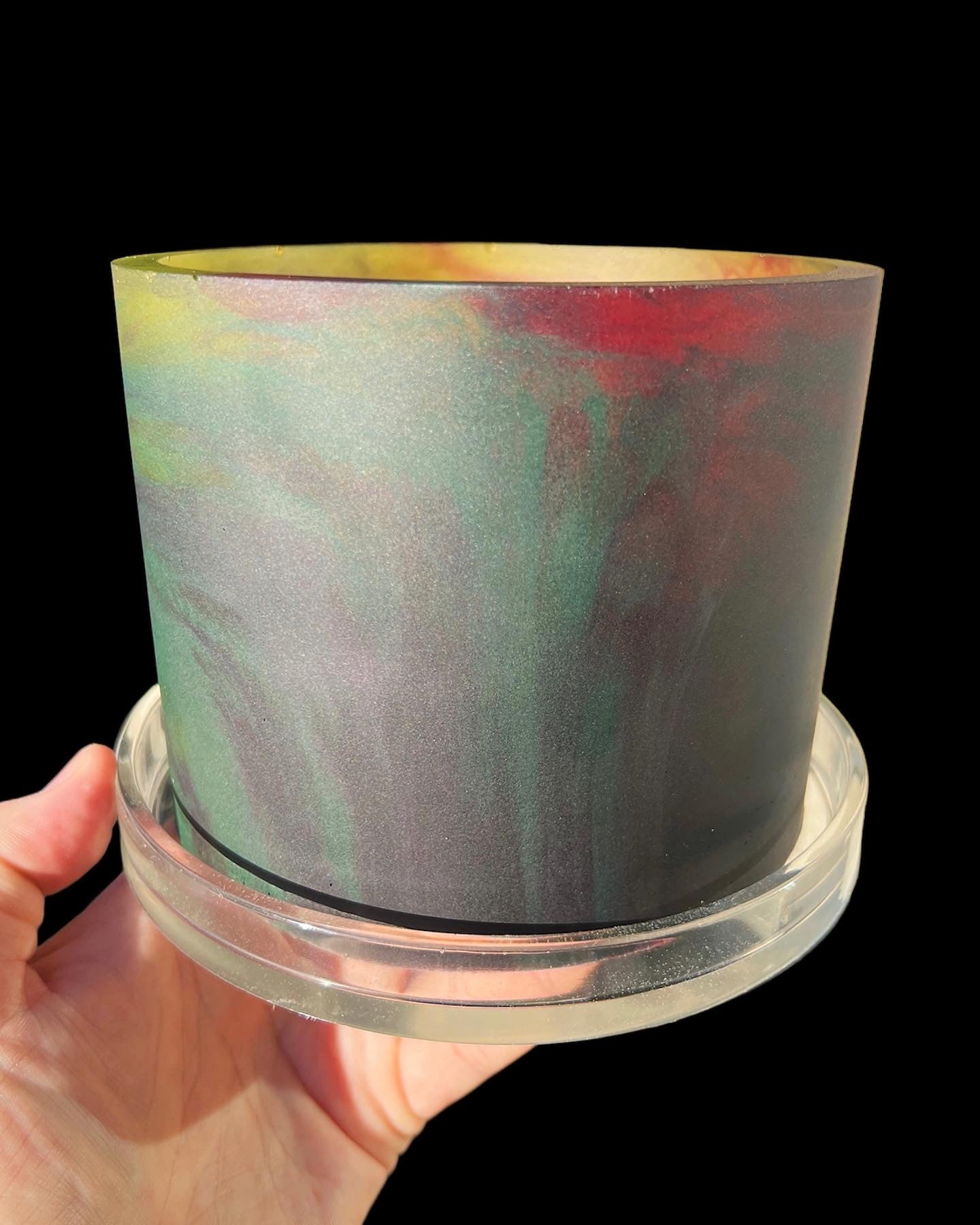 handmade resin plant pot 6 inch indoor planter with drainage