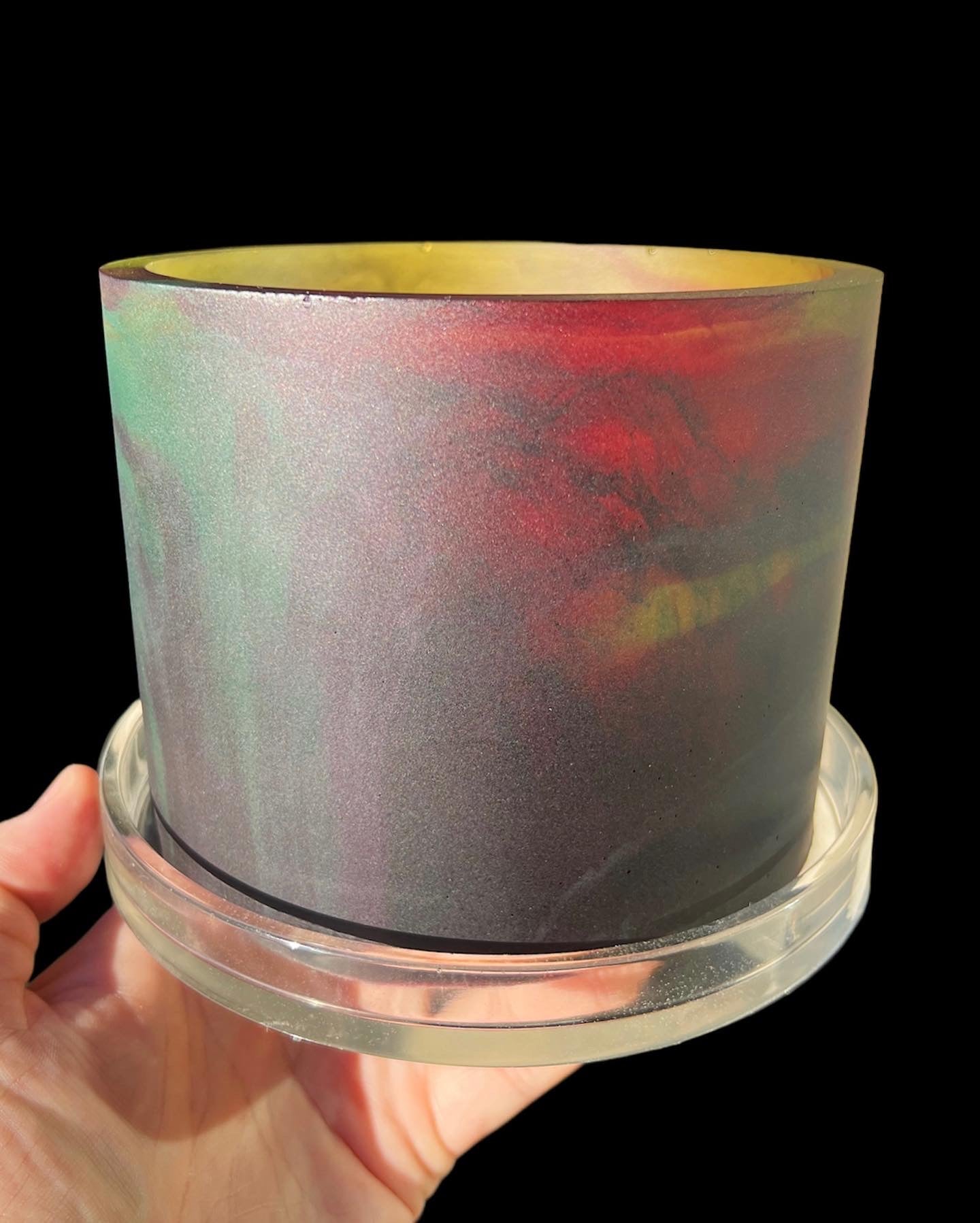 handmade resin plant pot 6 inch indoor planter with drainage