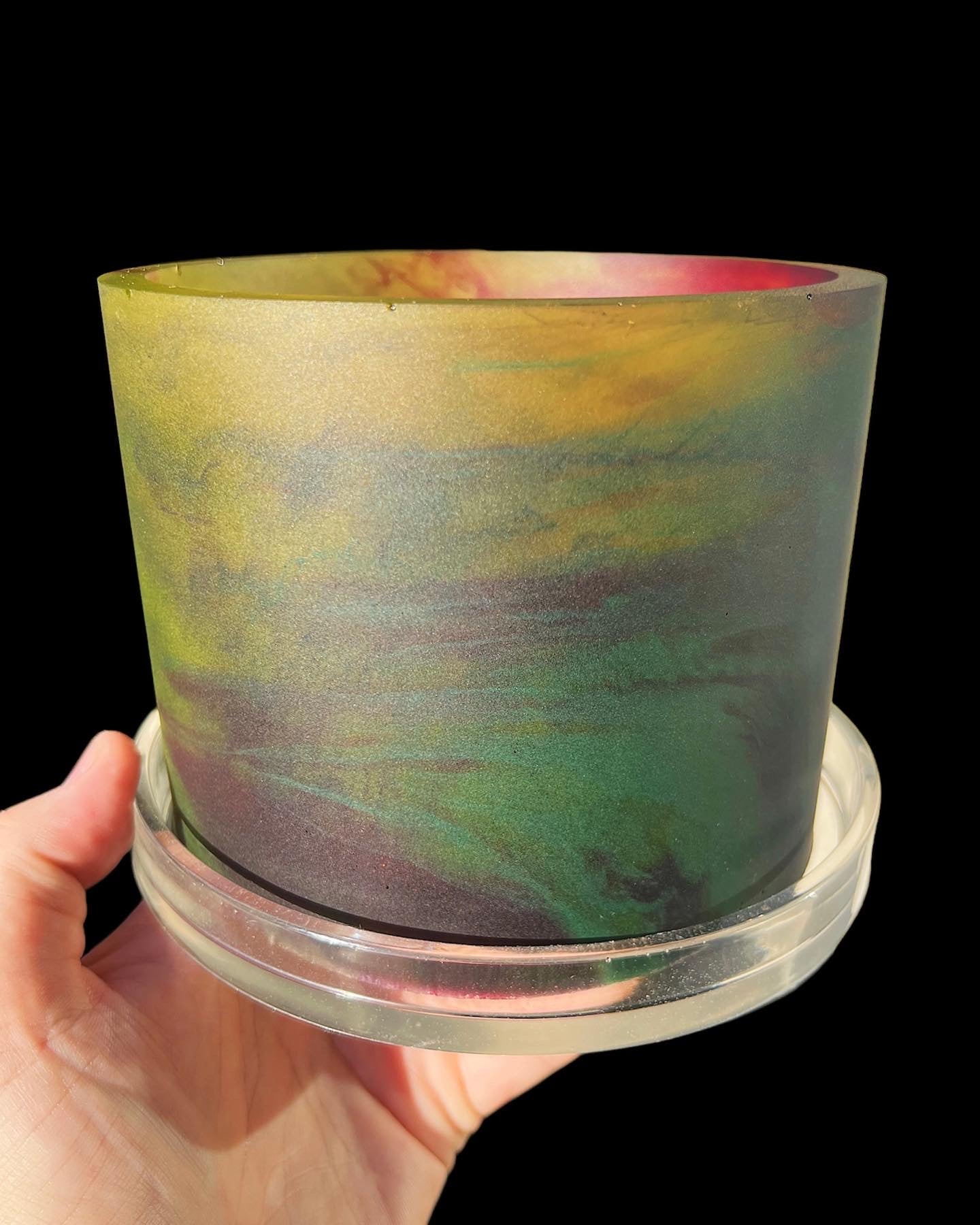 handmade resin plant pot 6 inch indoor planter with drainage