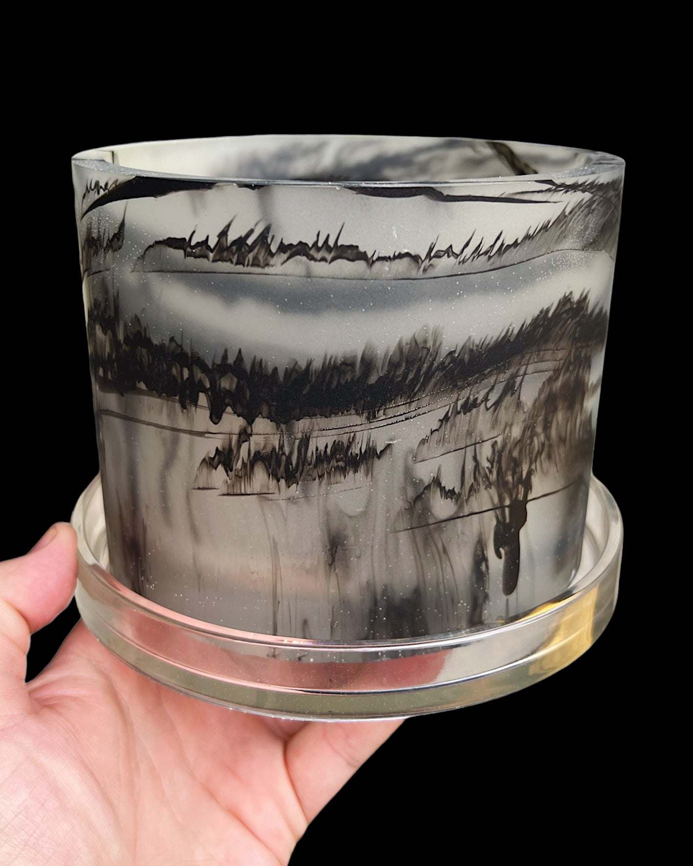 handmade resin plant pot 6 inch indoor planter with drainage