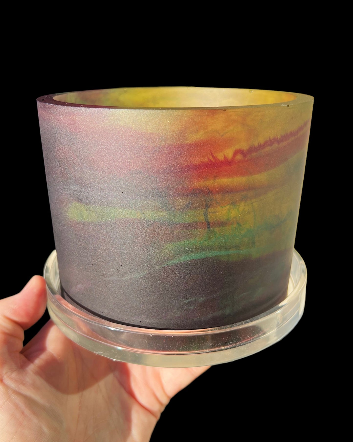 handmade resin plant pot 6 inch indoor planter with drainage