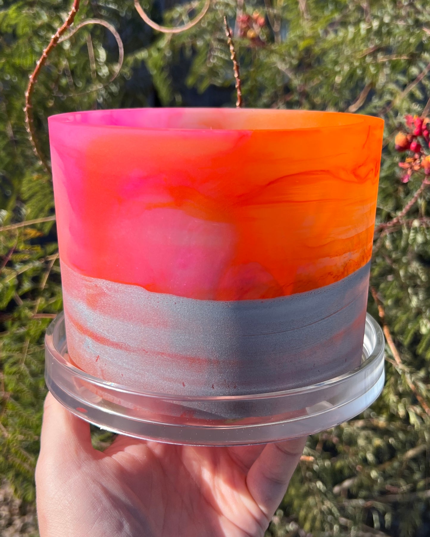 Plant Pot - Orange | Hot Pink | Silver