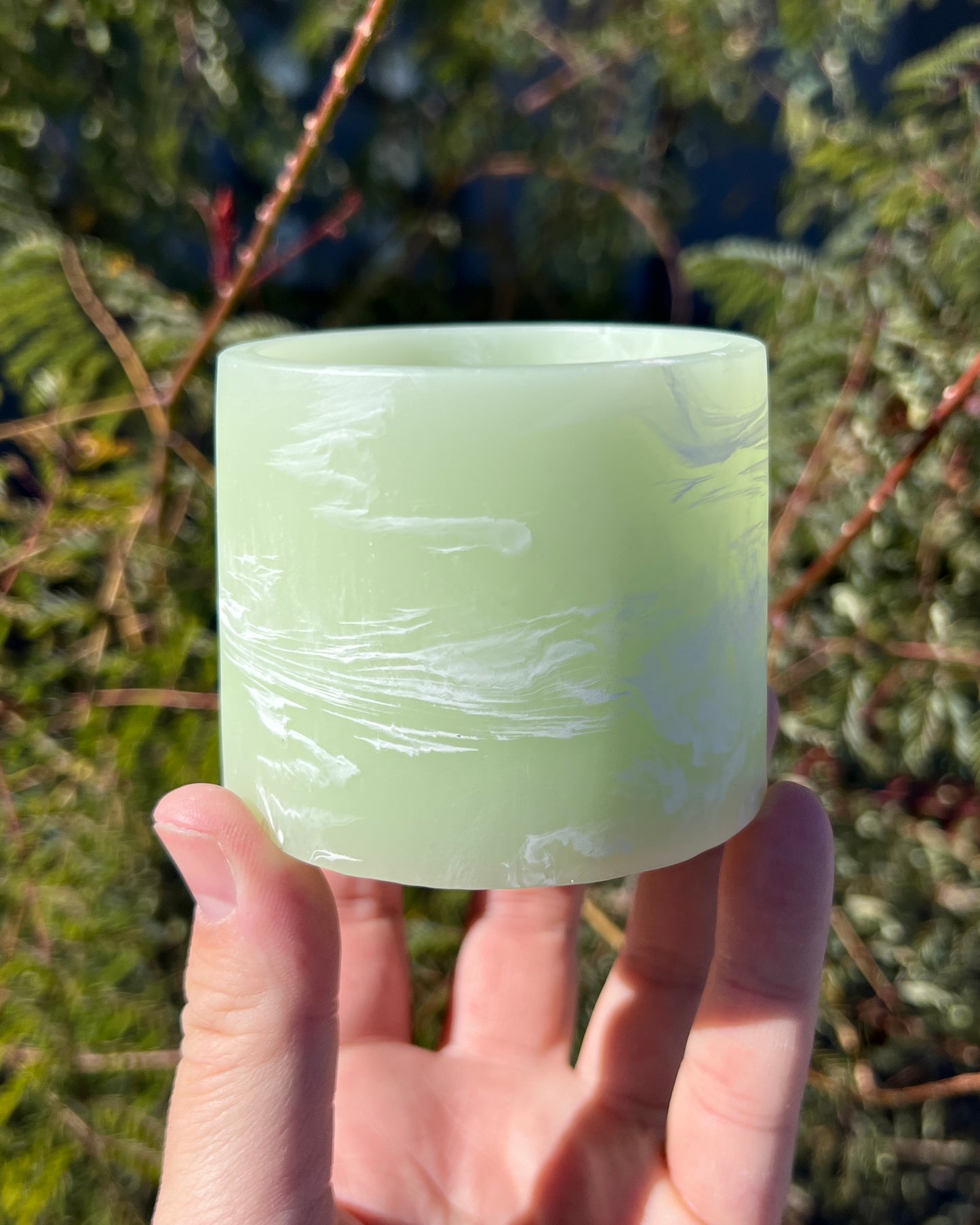 Plant Pot - celery green | white - Neutral Pastel Mini