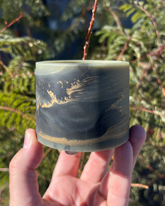 Plant Pot - Sage Green | Black | Gold Mini