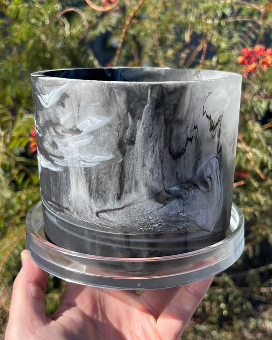 Plant Pot - Marble Mess - White | Black | Clear