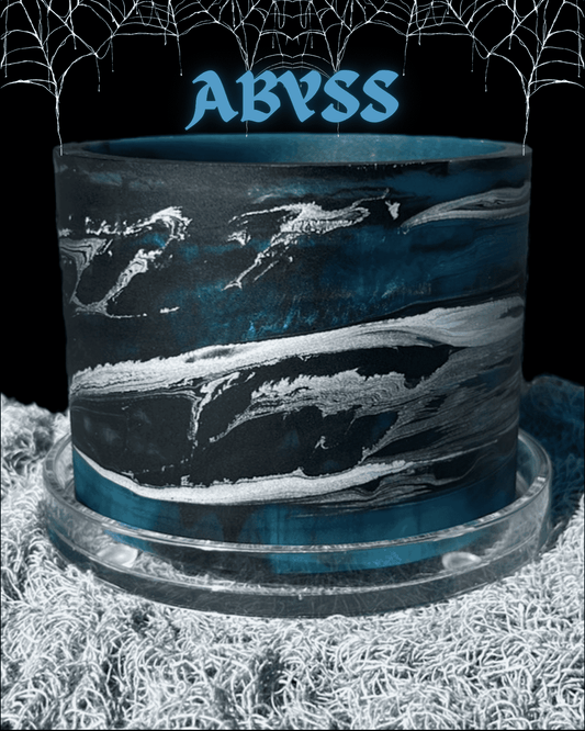 Halloween-plant-pot-black-aqua-blue-silver-abyss