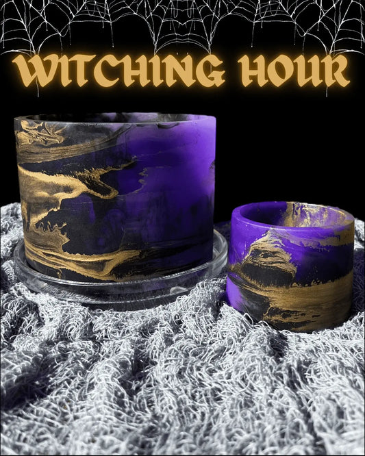 Halloween plant pot black gold purple witching hour
