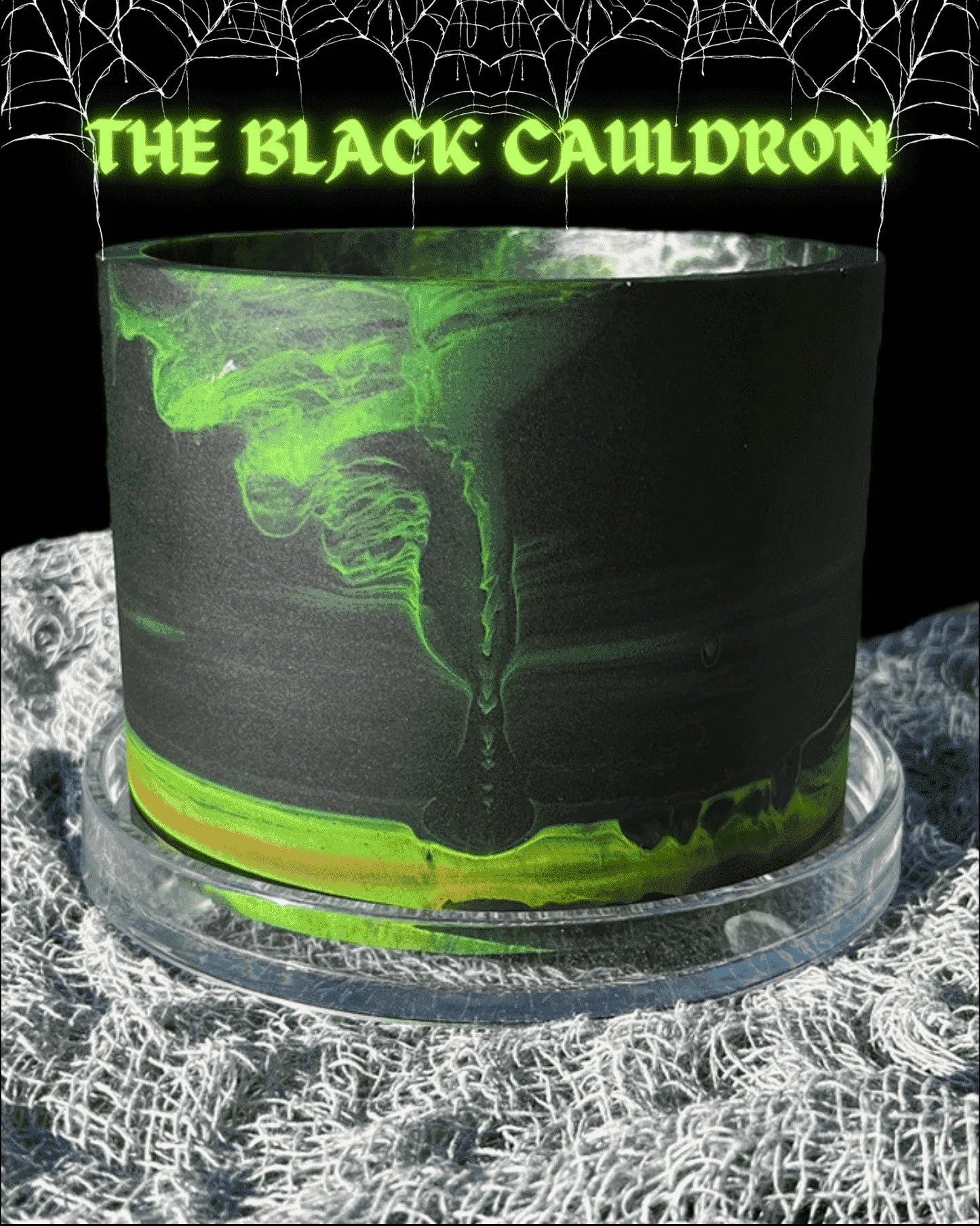 Halloween-plant-pot-black-green-orange-the-black-cauldron