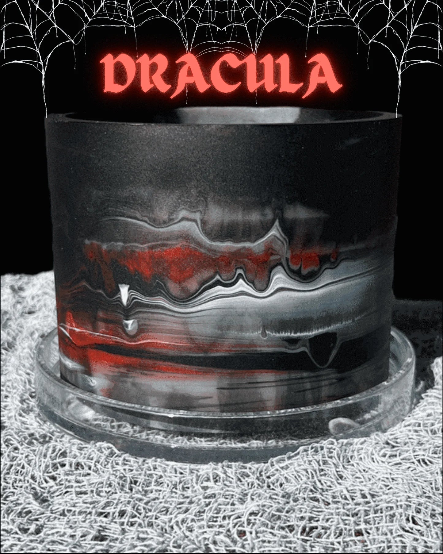 Halloween Plant Pot - black red white dracula