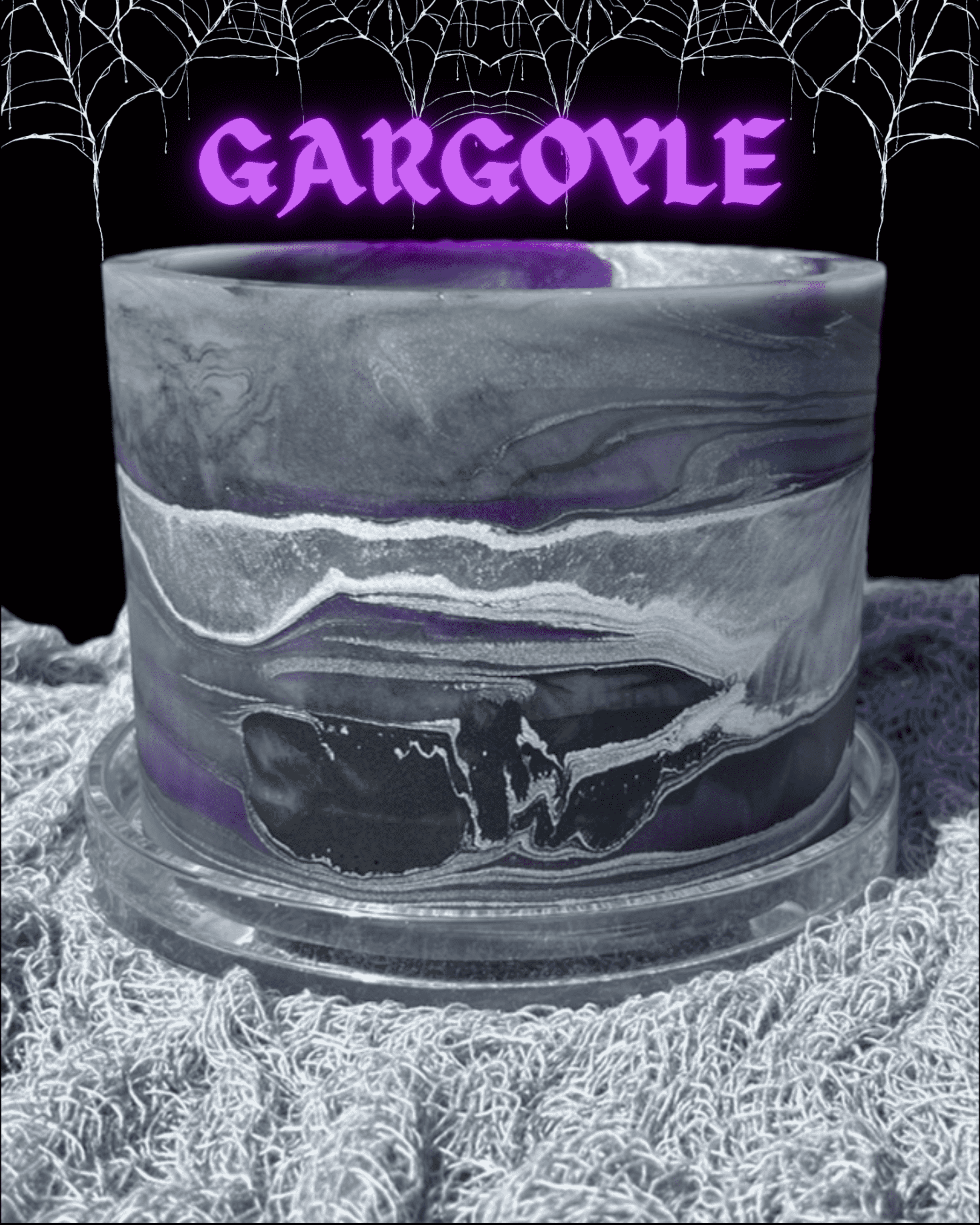 Halloween-plant-pot-grey-purple-silver-gargoyle