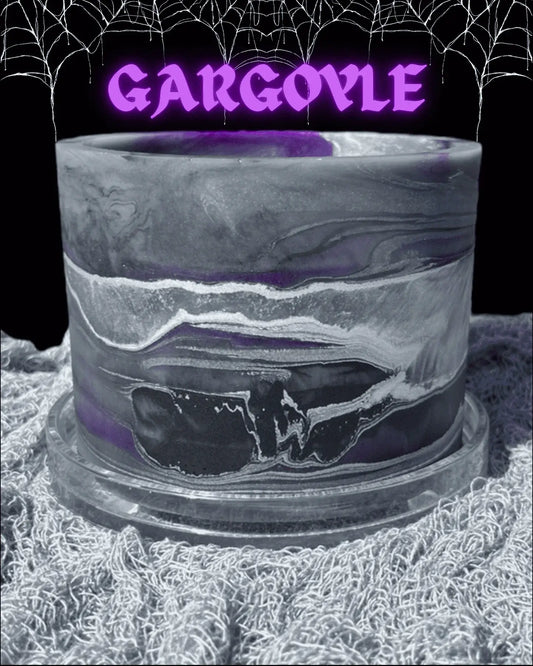Halloween plant pot grey purple silver gargoyle