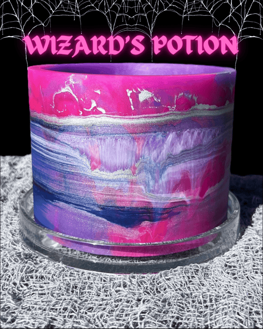 Halloween-plant-pot-hot-pink-silver-blue-wizards-potion