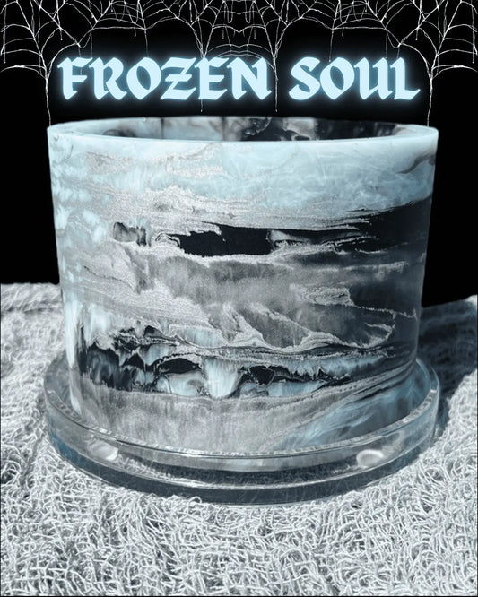 Halloween plant pot icy blue silver black frozen soul