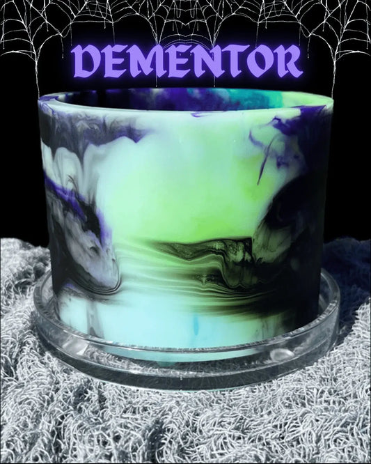 Halloween plant pot pale blue teal purple black dementor