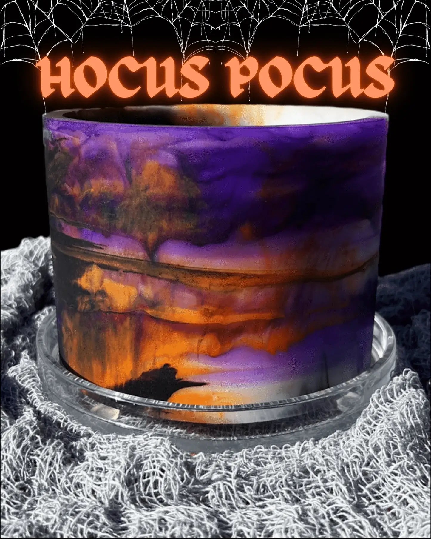 Halloween plant pot purple white orange hocus pocus
