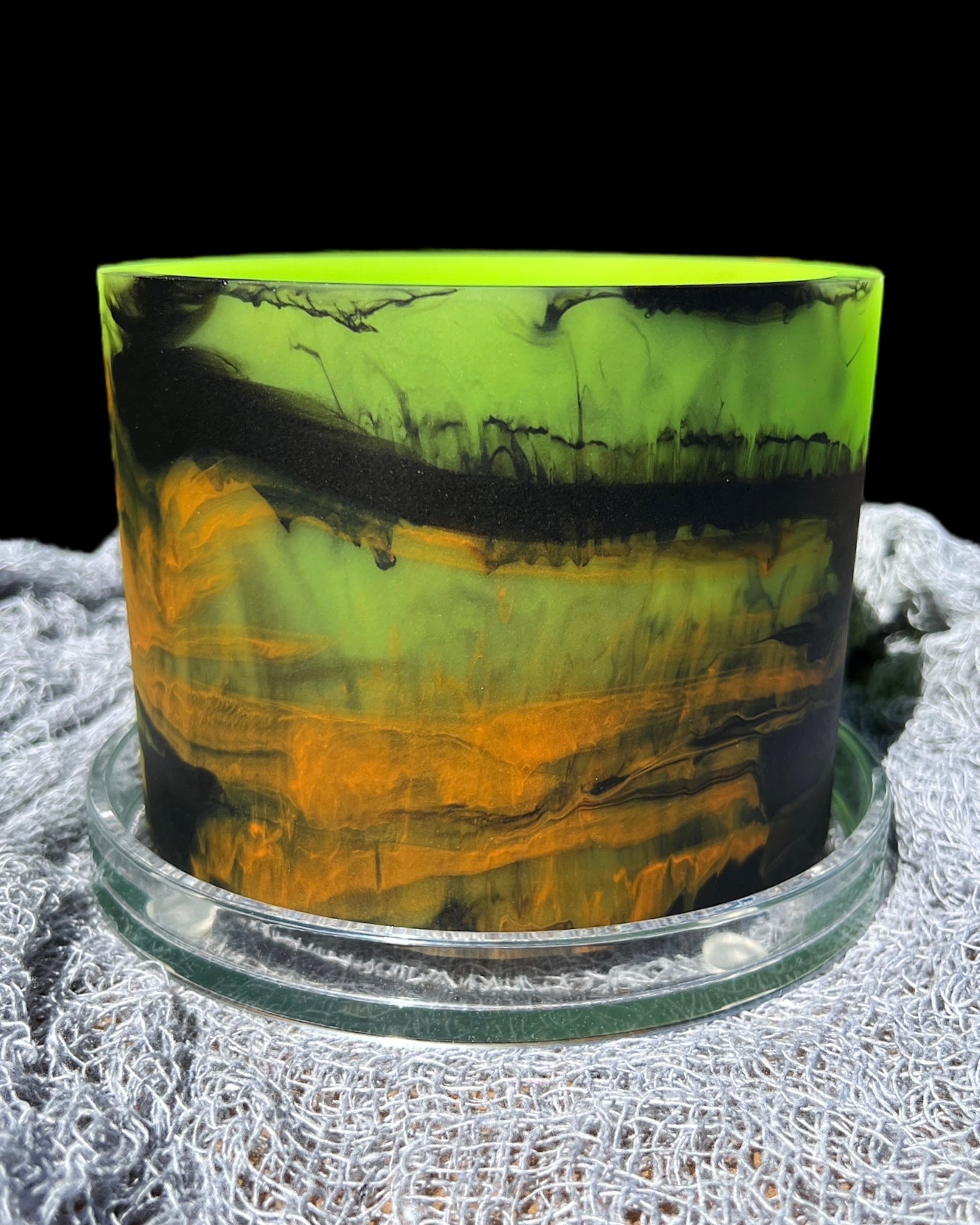 Halloween-plant-pot-slime-green-black-orange-creature