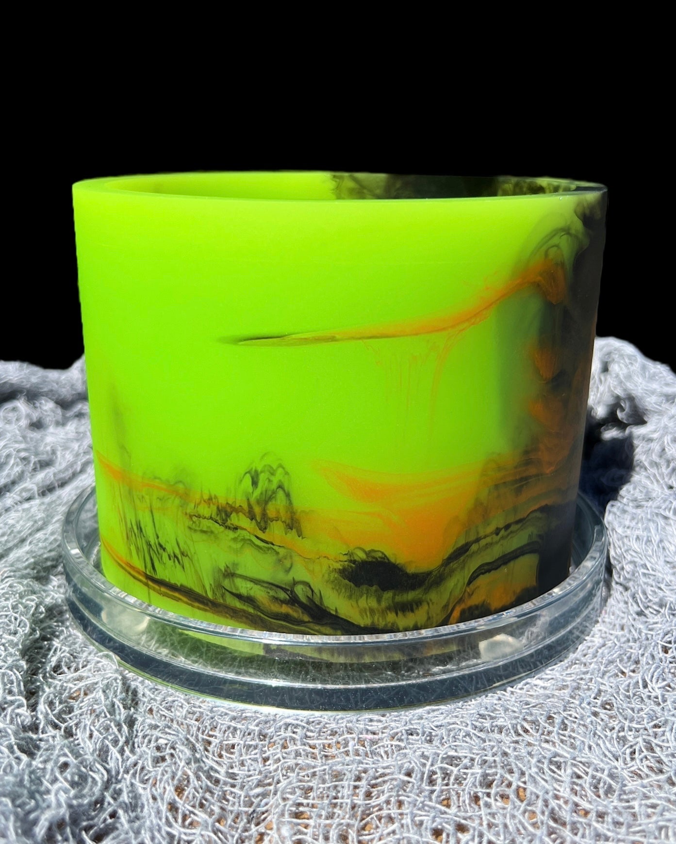 Halloween-plant-pot-slime-green-black-orange-creature